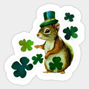 Luck of the Irish, St Patricks Day Squirrel Sticker